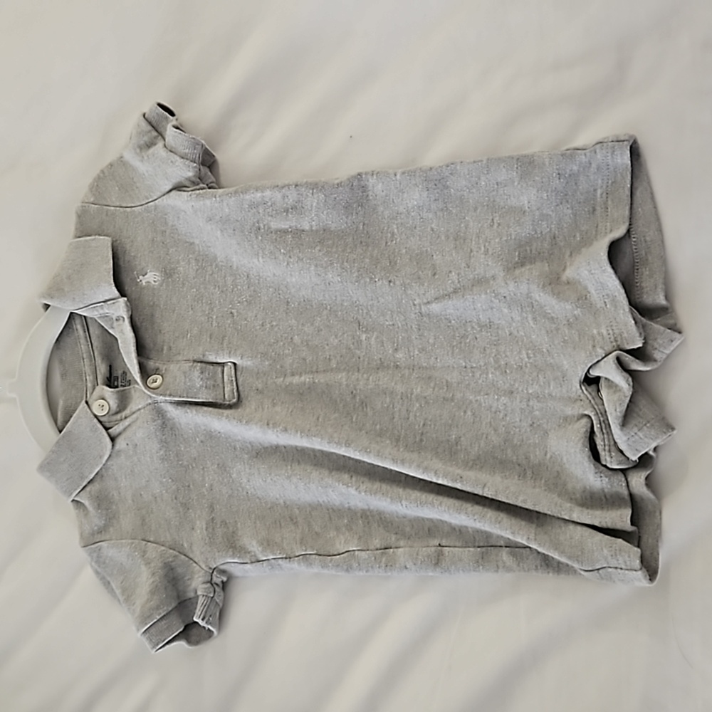 Ralph Lauren cotton shortall in grey with white embroidered pony